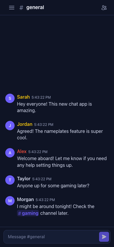 Blab mobile interface showing responsive chat view
